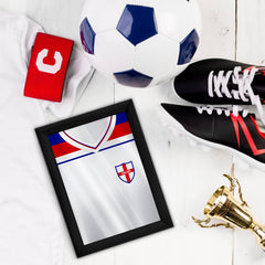Personalised England - 1982 Home Shirt - A4 Metal Sign Plaque - Frame Options Available