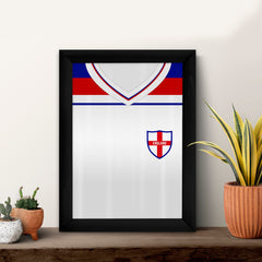 Personalised England - 1982 Home Shirt - A4 Metal Sign Plaque - Frame Options Available
