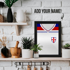 Personalised England - 1982 Home Shirt - A4 Metal Sign Plaque - Frame Options Available