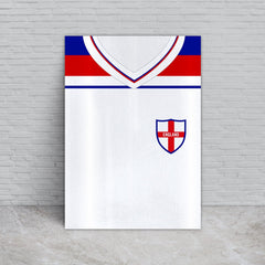 Personalised England - 1982 Home Shirt - A4 Metal Sign Plaque - Frame Options Available