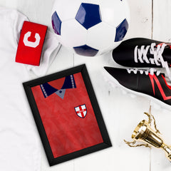 Personalised England - 1990 Away Shirt - A4 Metal Sign Plaque - Frame Options Available