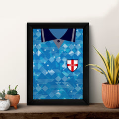 Personalised England - 1990 Third Shirt - A4 Metal Sign Plaque - Frame Options Available