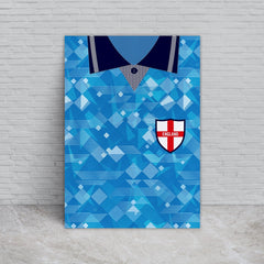 Personalised England - 1990 Third Shirt - A4 Metal Sign Plaque - Frame Options Available