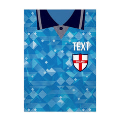 Personalised England - 1990 Third Shirt - A4 Metal Sign Plaque - Frame Options Available