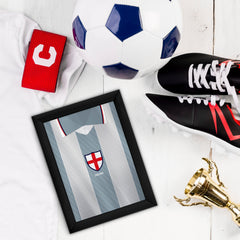 Personalised England - 1996 Away Shirt - A4 Metal Sign Plaque - Frame Options Available