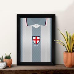 Personalised England - 1996 Away Shirt - A4 Metal Sign Plaque - Frame Options Available