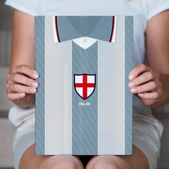 Personalised England - 1996 Away Shirt - A4 Metal Sign Plaque - Frame Options Available