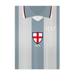 Personalised England - 1996 Away Shirt - A4 Metal Sign Plaque - Frame Options Available