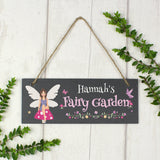 Personalised Fairy Garden Printed Hanging Slate Plaque