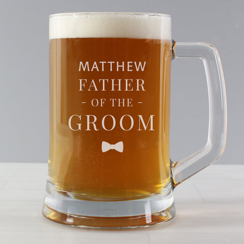 Personalised Father of the Groom Pint Stern Tankard