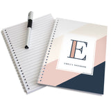 Personalised Free Text Navy & Blush A5 Notebook