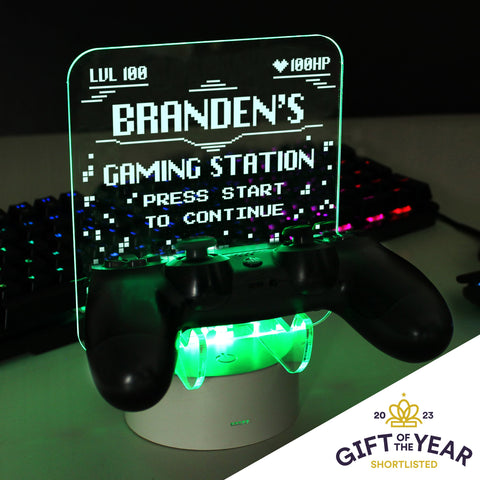 Personalised Gaming Controller Holder LED Colour Changing Light