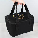 Personalised Gold Heart Black Lunch Bag