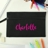 Personalised Gold Heart Black Pencil Case