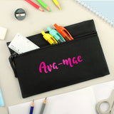 Personalised Gold Heart Black Pencil Case