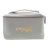 Personalised Gold Name Grey Toiletry Bag