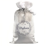 Personalised Holly Grey Christmas Sack