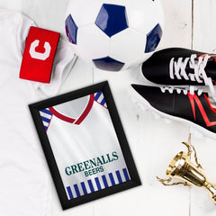 Personalised Huddersfield - 1987 Home Shirt - A4 Metal Sign Plaque - Frame Options Available