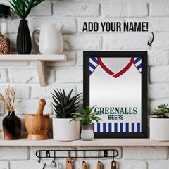 Personalised Huddersfield - 1987 Home Shirt - A4 Metal Sign Plaque - Frame Options Available