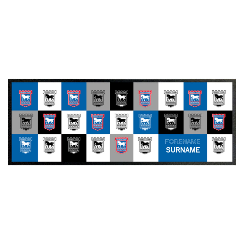 Personalised Ipswich Town Bar Runner - Chequered