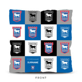 Personalised Ipswich Town Cushion - Chequered (18 inches)