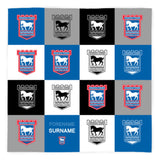 Personalised Ipswich Town Fleece Blanket - Chequered