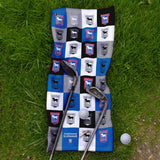 Personalised Ipswich Town Golf Towel - Chequered