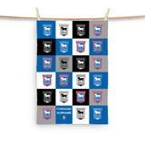 Personalised Ipswich Town Tea Towel - Chequered