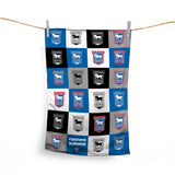 Personalised Ipswich Town Tea Towel - Chequered