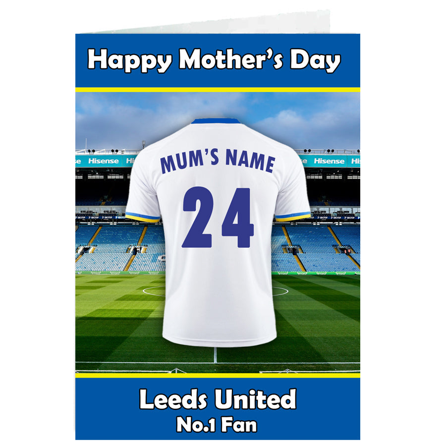 Personalised Leeds United Mothers Day Card
