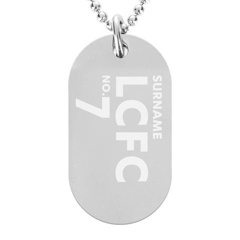 Personalised Leicester City FC Number Dog Tag Pendant