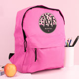 Personalised Leopard Print Pink Backpack