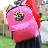 Personalised Leopard Print Pink Backpack