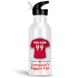 Personalised Liverpool Gym Fitness Bottle 600ml With Straw