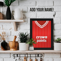 Personalised Liverpool Retro - 1981 Home Shirt - A4 Metal Sign Plaque - Frame Options Available