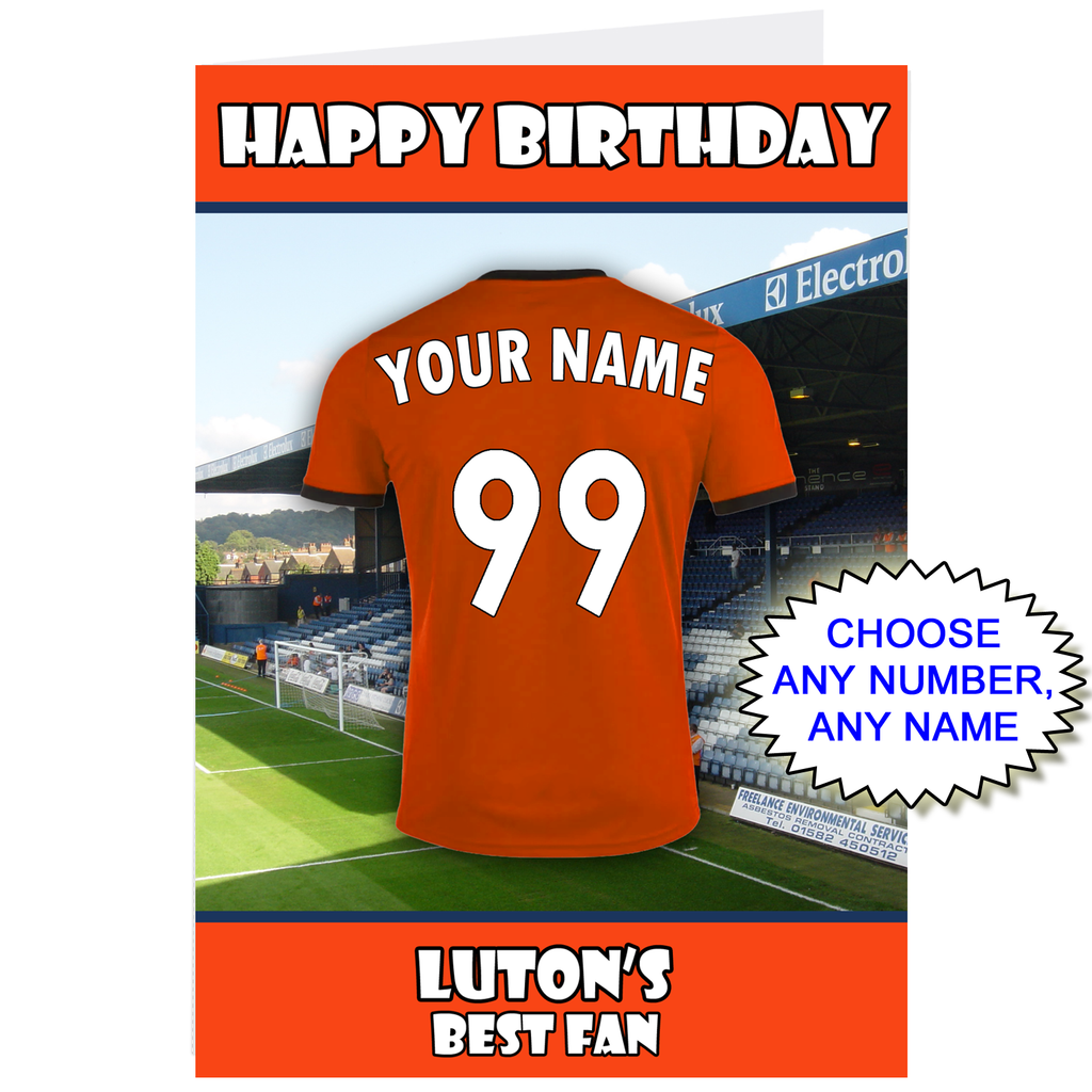 Personalised Luton Birthday Card