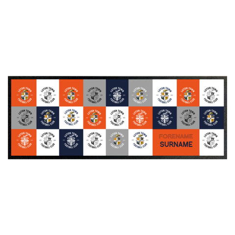 Personalised Luton Town Bar Runner - Chequered