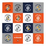 Personalised Luton Town Fleece Blanket - Chequered