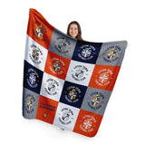 Personalised Luton Town Fleece Blanket - Chequered