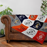 Personalised Luton Town Fleece Blanket - Chequered