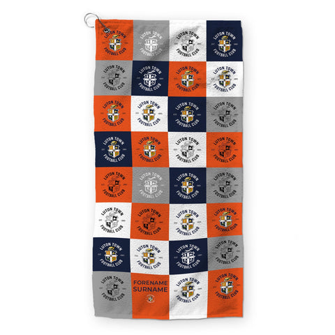 Personalised Luton Town Golf Towel - Chequered