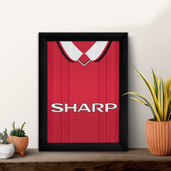 Personalised Man United - 1999 Home Shirt - A4 Metal Sign Plaque - Frame Options Available