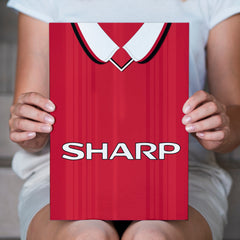 Personalised Man United - 1999 Home Shirt - A4 Metal Sign Plaque - Frame Options Available
