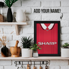 Personalised Man United - 1999 Home Shirt - A4 Metal Sign Plaque - Frame Options Available