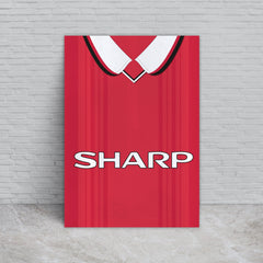Personalised Man United - 1999 Home Shirt - A4 Metal Sign Plaque - Frame Options Available