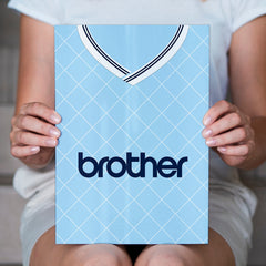 Personalised Manchester Blue Retro - 1988 Home Shirt - A4 Metal Sign Plaque - Frame Options Available
