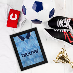 Personalised Manchester Blue Retro - 1989 Home Shirt - A4 Metal Sign Plaque - Frame Options Available