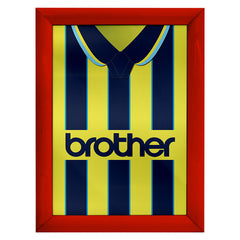 Personalised Manchester Blue Retro - 1998 Away Shirt - A4 Metal Sign Plaque - Frame Options Available