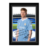 Personalised Manchester City FC De Bruyne Autograph Photo Framed