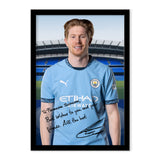 Personalised Manchester City FC De Bruyne Autograph Photo Framed